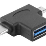 POWERTECH αντάπτορας USB σε USB-C & Micro USB CAB-U117, 5Gbps, μαύρος - 5210131006955