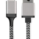 POWERTECH καλώδιο USB σε USB-C CAB-U130, 8mm tip, 25W, 1.5m, μαύρο-γκρι - 5210131026960