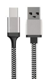 POWERTECH καλώδιο USB σε USB-C CAB-U130, 8mm tip, 25W, 1.5m, μαύρο-γκρι - 5210131026960