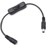 POWERTECH καλώδιο/διακόπτης τροφοδοσίας CAB-U158, 5.5x2.1mm, 30cm, μαύρο - 5210131079188