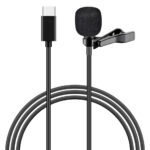 POWERTECH μικρόφωνο CAB-UC048 με ενσωματωμένο clip-on, USB-C, 1.5m μαύρο - 5210131024041