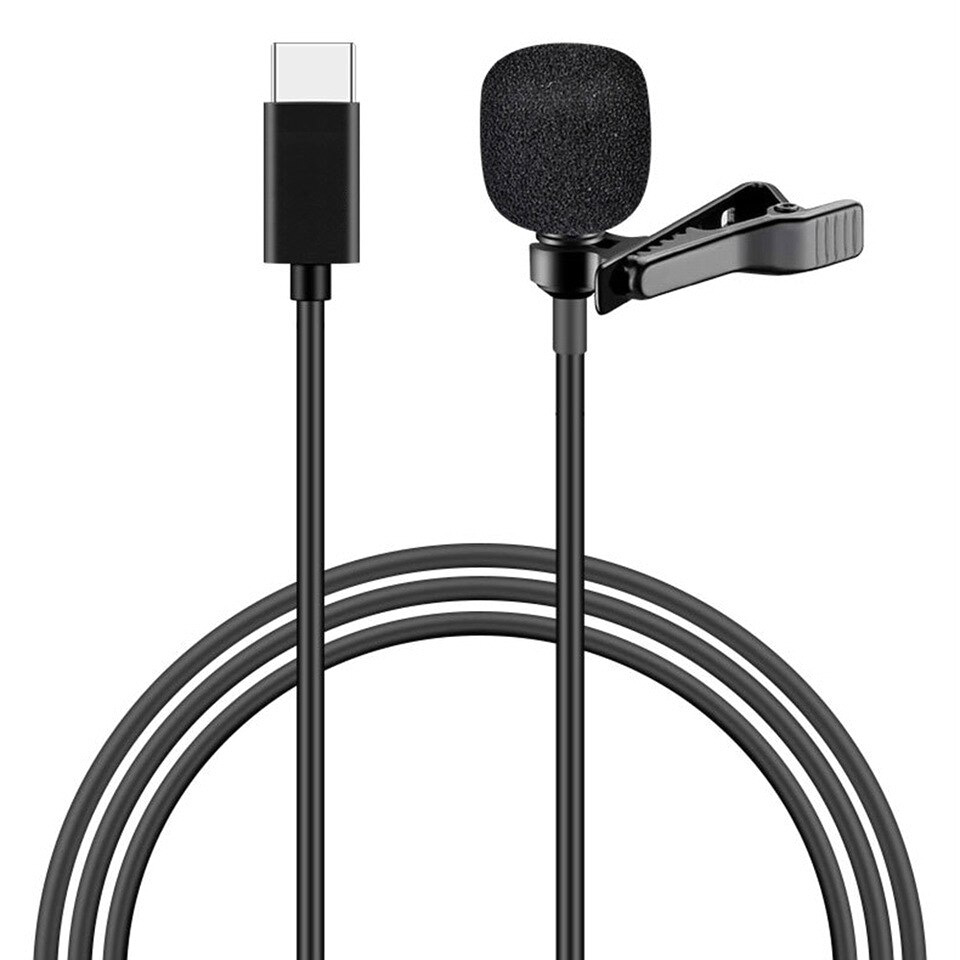 CAB-UC048 POWERTECH μικρόφωνο CAB-UC048 με ενσωματωμένο clip-on, USB-C, 1.5m μαύρο - 5210131024041 - Image 1