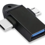 POWERTECH αντάπτορας USB σε USB-C & micro USB CAB-UC090, 5Gbps, μαύρος - 5210131120699