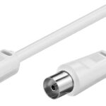 POWERTECH καλώδιο κεραίας RF αρσενικό - RF θηλυκό CAB-V001, λευκό, 1.5m - 5210131017807