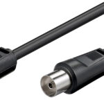 POWERTECH καλώδιο κεραίας RF αρσενικό - RF θηλυκό CAB-V004, μαύρο, 1.5m - 5210131014738