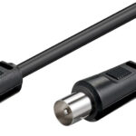 POWERTECH καλώδιο κεραίας RF αρσενικό - RF αρσενικό CAB-V007, μαύρο, 1.5m - 5210131036914