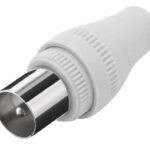 POWERTECH βύσμα PAL 9.5mm αρσενικό CAB-V011 για TV, λευκό, 5τμχ - 5210131014752