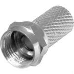 POWERTECH αντάπτορας F-PLUG νικελίου CAB-V015, 20mm, 5τμχ - 5210131014653