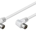 POWERTECH καλώδιο κεραίας RF αρσενικό - RF θηλυκό CAB-V024, γωνιακό, λευκό, 3m - 5210131045459