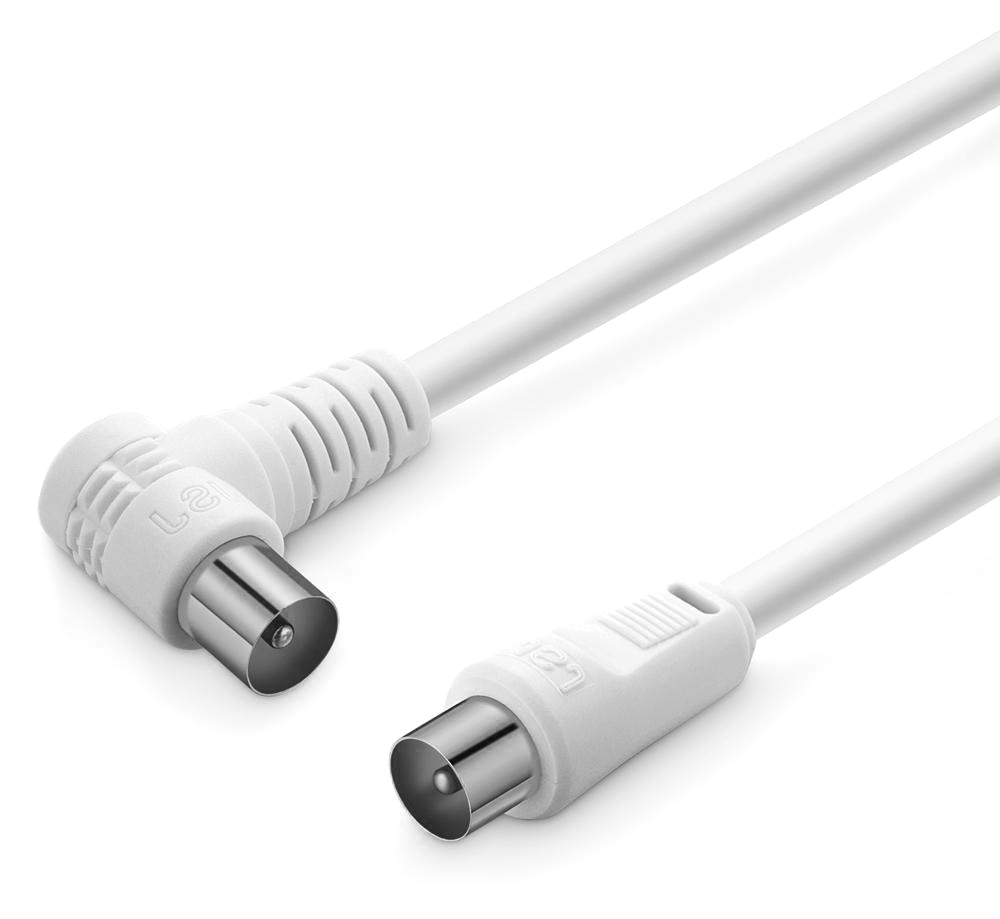 CAB-V029 POWERTECH καλώδιο κεραίας RF αρσενικό - RF αρσενικό CAB-V029, γωνιακό, λευκό, 1.5m - 5210131007891 - Image 1