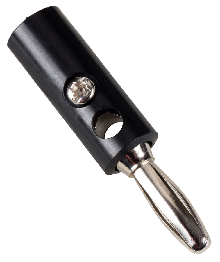 CAB-V038 POWERTECH βύσμα μπανάνα plug CAB-V038, αρσενικό, 4.5mm, μαύρο, 4τμχ - 5210131036006 - Image 1