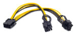 POWERTECH καλώδιο EPS 12V 8pin (F) σε 2x PCIe 8pin (6+2) CAB-W035, 20cm - 5210131028902