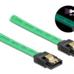 POWERTECH Καλώδιο SATA III 7pin CAB-W036, με UV επίστρωση, 0.7m, πράσινο - 5210131033371