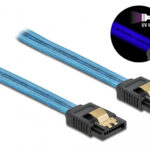 POWERTECH Καλώδιο SATA III 7pin CAB-W037, με UV επίστρωση, 0.7m, μπλε - 5210131033388