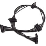 POWERTECH καλώδιο SATA 15pin σε 4x SATA 15pin CAB-W038, 40cm, μαύρο - 5210131042915