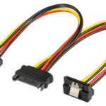POWERTECH καλώδιο SATA 15pin male σε 2x 15pin female 90° CAB-W040 - 5210131043196