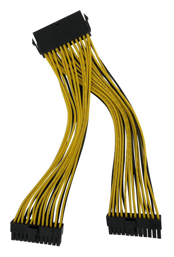 CAB-W042 POWERTECH καλώδιο μητρικής 24pin σε 2x 24pin CAB-W042, 0.20m - 5210131044735 - Image 1