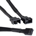 POWERTECH καλώδιο 4-pin pwm σε 2x 4-pin pwm CAB-W048, 0.15m, μαύρο - 5210131096093