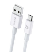 CELEBRAT καλώδιο Micro USB σε USB CB-24M, 2.1A, 1.2m, λευκό - 6925146982222