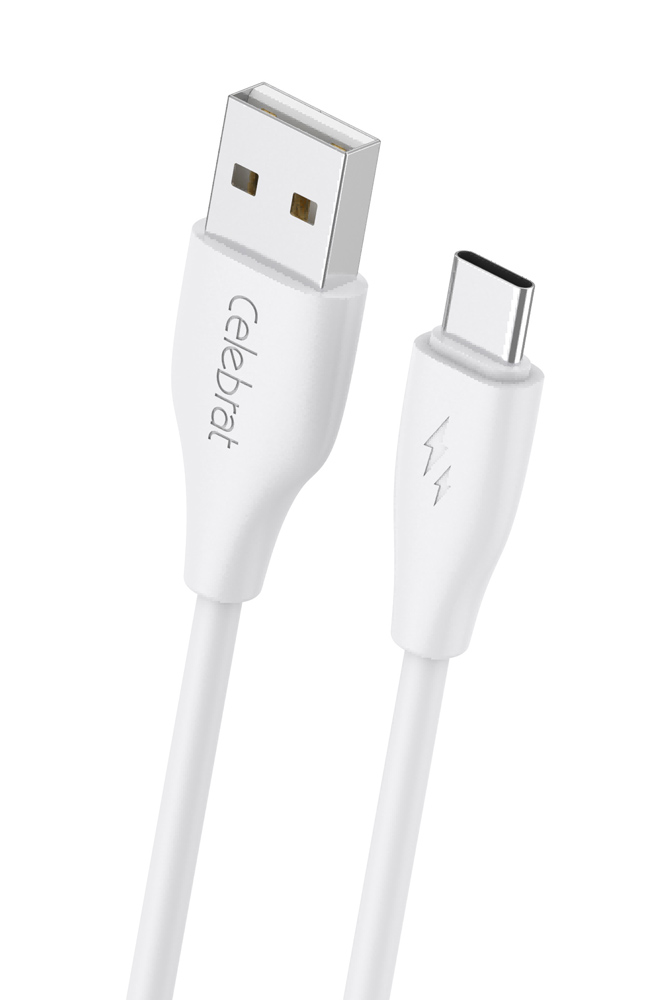 CB-31A-C-WH CELEBRAT καλώδιο USB-C σε USB CB-31A, 3A, 480Mbps, 1m, λευκό - 6925146983038 - Image 1