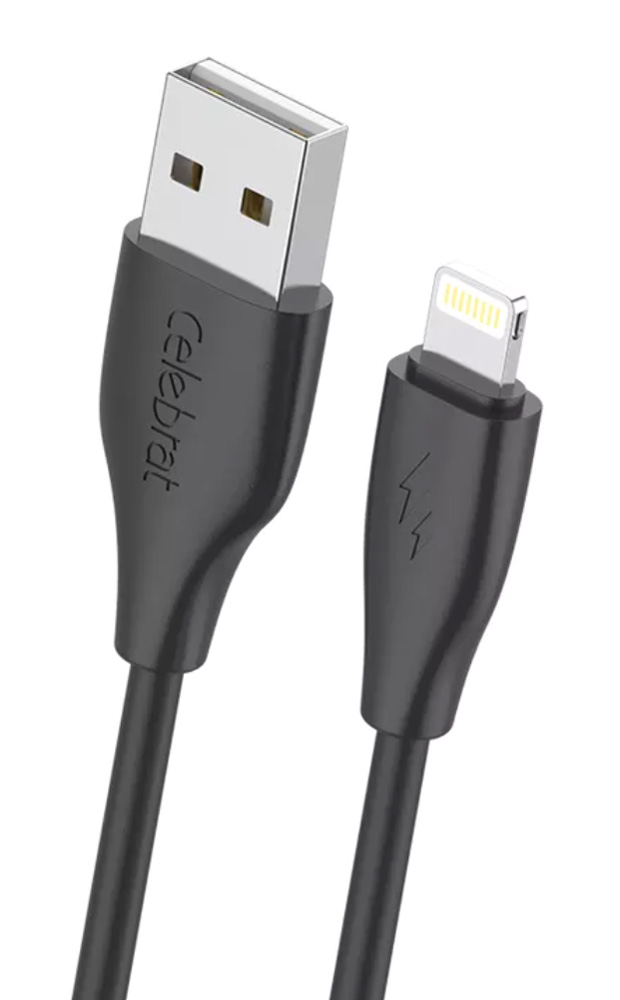 CB-31A-L-BK CELEBRAT καλώδιο Lightning σε USB CB-31, 3A, 480Mbps, 1m, μαύρο - 6925146983014 - Image 1