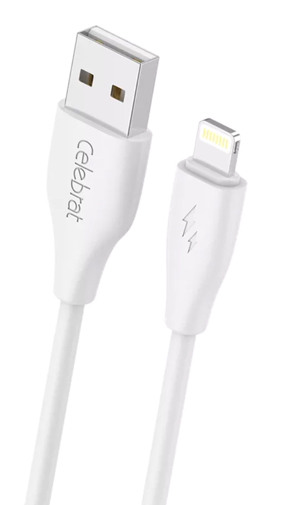 CB-31A-L-WH CELEBRAT καλώδιο Lightning σε USB CB-31, 3A, 480Mbps, 1m, λευκό - 6925146983045 - Image 1