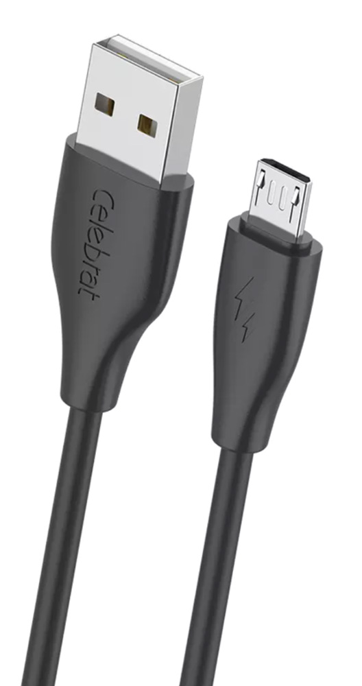 CB-31A-M-BK CELEBRAT καλώδιο micro USB σε USB CB-31, 3A, 480Mbps, 1m, μαύρο - 6925146983021 - Image 1