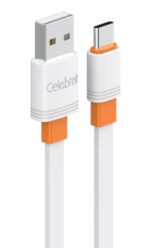 CELEBRAT καλώδιο USB-C σε USB CB-33C, flat, 3A, 1m, λευκό - 6925146983120