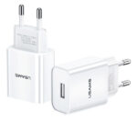 USAMS φορτιστής τοίχου T18, 1x USB, 2.1A, λευκός - 6958444968049