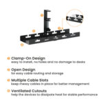 BRATECK cable management γραφείου CC11-10-1, μεταλλικό, 40x12.9x19cm, μαύρο - 5210131106709 - Image 2
