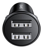 USAMS φορτιστής αυτοκινήτου C20, 2x USB, 2.4A, μαύρος - 6958444924731 - Image 2