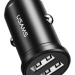 USAMS φορτιστής αυτοκινήτου C20, 2x USB, 2.4A, μαύρος - 6958444924731