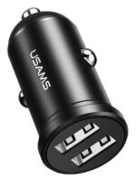 USAMS φορτιστής αυτοκινήτου C20, 2x USB, 2.4A, μαύρος - 6958444924731