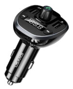 USAMS FM transmitter με οθόνη US-CC115, 2x USB, SD card, 3.4A, μαύρο - 6958444925387