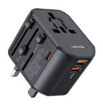 USAMS φορτιστής/αντάπτορας πρίζας US-CC179, USB-C & 2x USB, universal, 20W, μαύρος - 6958444904641