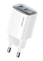 USAMS φορτιστής τοίχου US-CC229, USB & USB-C, 30W, GaN, λευκός - 6958444910666