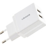 USAMS φορτιστής τοίχου T24 US-CC090, 2x USB, 2.1A, λευκός - 6958444982588