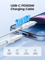 ORICO καλώδιο USB-C CDX-100CC, 100W, 480Mbps, 1m, λευκό - 6942227110848 - Image 2