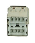 USB 2.0 Connector Double, down, Silver/White - - Image 2