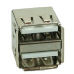 USB 2.0 Connector Double, down, Silver/White -