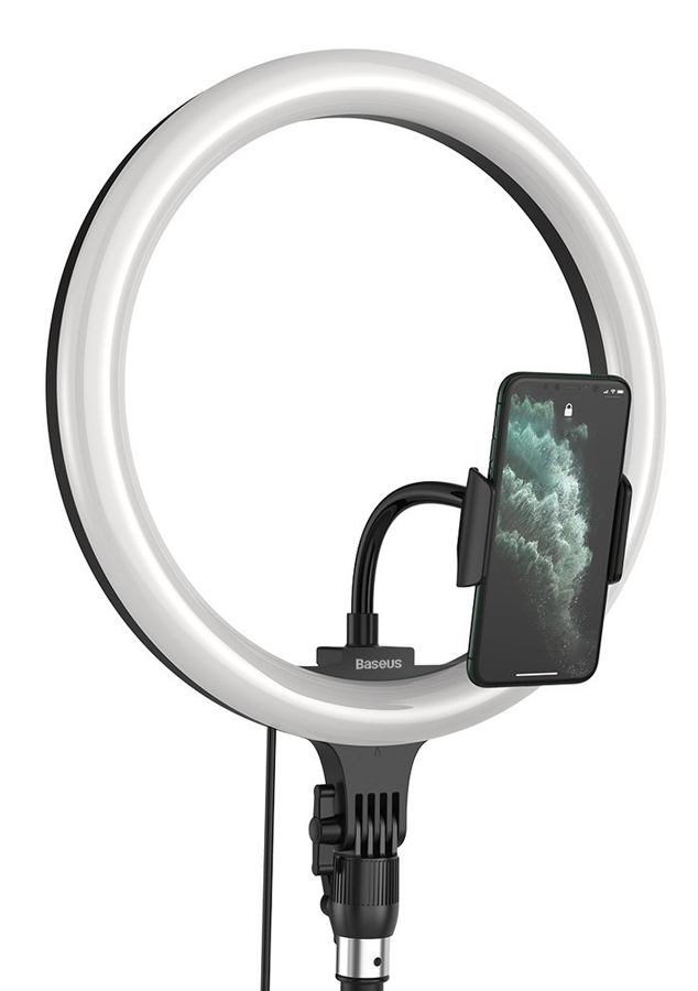 CRZB12-B01 BASEUS φωτιστικό δαχτυλίδι LED CRZB12-B01, 12", χωρίς τρίποδα, μαύρο - 6953156227347 - Image 1