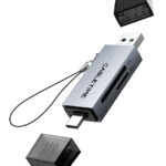 CABLETIME card reader CT-ACSD3-AG, SD/micro SD, USB/USB-C, 5Gbps, γκρι - 5210131087749