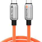 CABLETIME καλώδιο USB-C CT-CM240-ZSO2, 240W, 480Mbps, 2m, πορτοκαλί - 5210131087770
