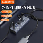 CABLETIME USB hub CT-HUBU7-AG, 7x θυρών, 5Gbps, USB σύνδεση, 1m, γκρι - 5210131087794 - Image 2
