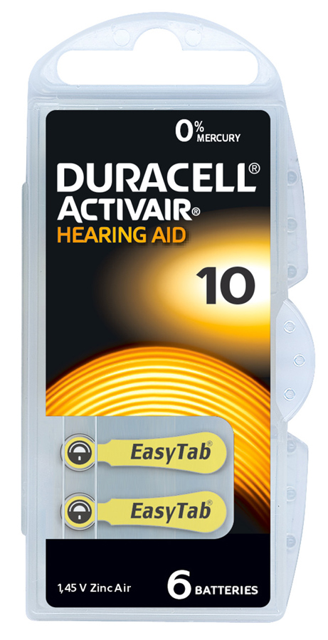 D10 DURACELL μπαταρίες ακουστικών βαρηκοΐας Activair 10, 1.45V, 6τμχ - 4043752397888 - Image 1