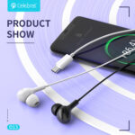 CELEBRAT earphones με μικρόφωνο D13, USB-C σύνδεση, Φ10mm, 1.2m, λευκά - 6925146951174 - Image 2