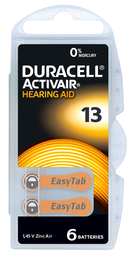 D13 DURACELL μπαταρίες ακουστικών βαρηκοΐας Activair 13, 1.45V, 6τμχ - 4043752397864 - Image 1