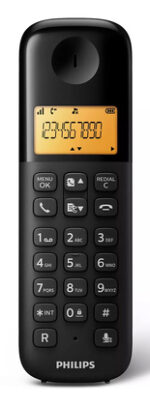 PHILIPS ασύρματο τηλέφωνο D1601B/34, με ελληνικό μενού, μαύρο - 4895229101012 - Image 2