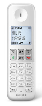 PHILIPS ασύρματο τηλέφωνο D2501S-34, με ελληνικό μενού, λευκό-μπλε - 4895229122079 - Image 2