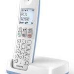 PHILIPS ασύρματο τηλέφωνο D2501S-34, με ελληνικό μενού, λευκό-μπλε - 4895229122079